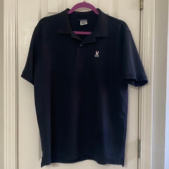 PSYCHO BUNNY • Black Classic Short Sleeve Polo Shirt - Picture 2 of 5